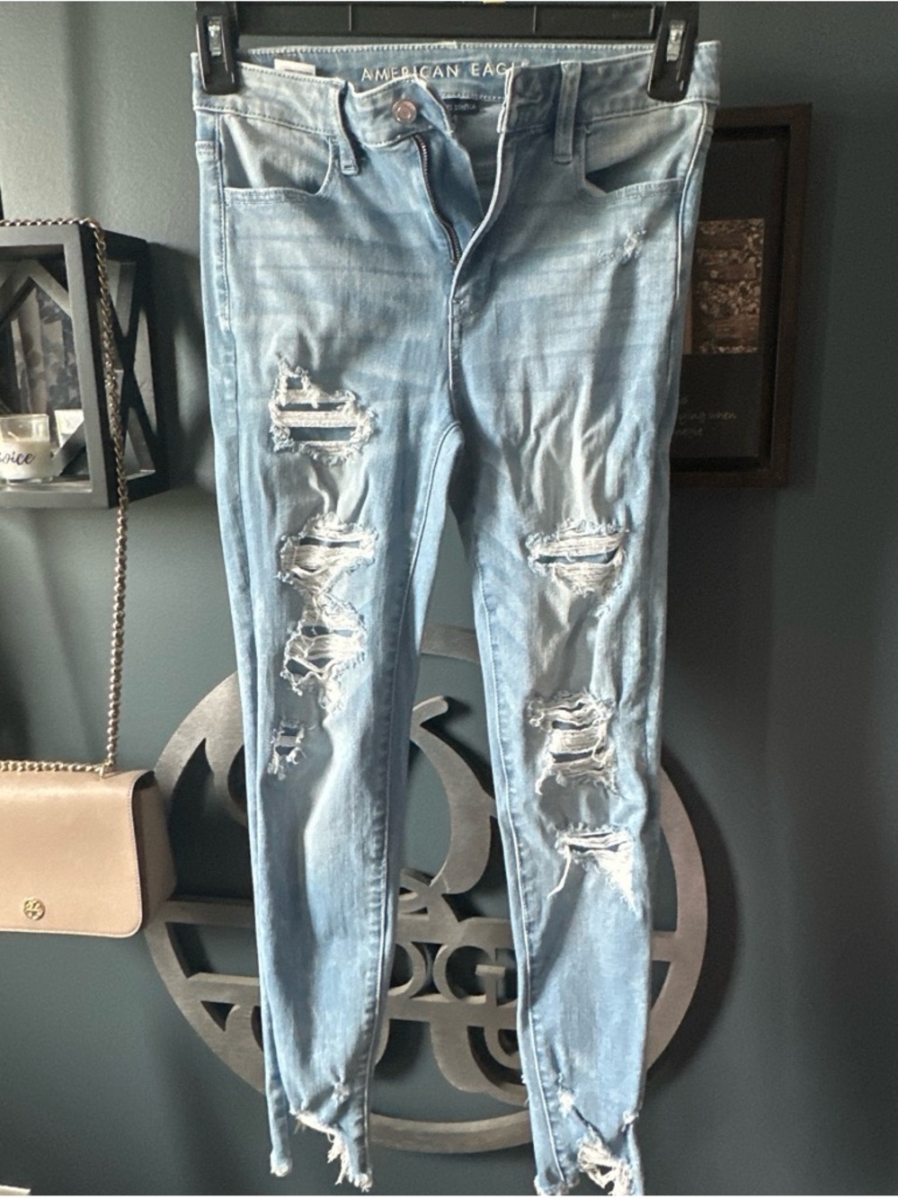 American Rag Light Wash Distressed Skinny Jeggings